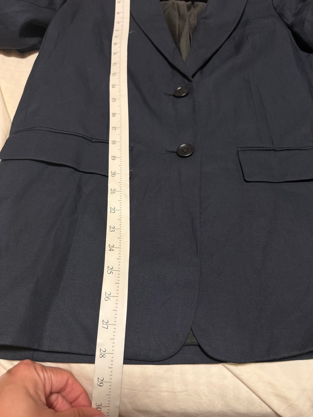 Everlane Navy Women's Tailored Blazer Linen Blend size-2 - Picture 6 of 8